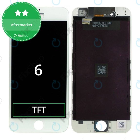 Zaslon za iPhone 6, White, Steklo na dotik z okvirjem