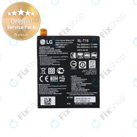 LG G Flex 2 H955 - Baterija BL-T16 3000mAh - EAC62718201 Genuine Service Pack