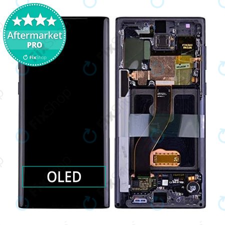 Samsung Galaxy Note 10 - LCD zaslon + steklo na dotik + okvir (Black) OLED