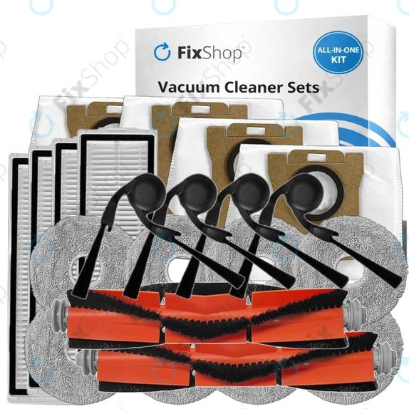 Komplet nadomestnih delov za Xiaomi Robot Vacuum 5, 5 Pro (2x Glavna krtača, 4x Filter, 4x Stranska krtača, 8x Krpa za brisanje, 4x Vrečka za prah)