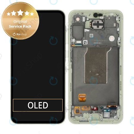 Samsung Galaxy A55 A556B - LCD zaslon + steklo na dotik + okvir (Awesome Lemon) - GH82-34305D Genuine Service Pack