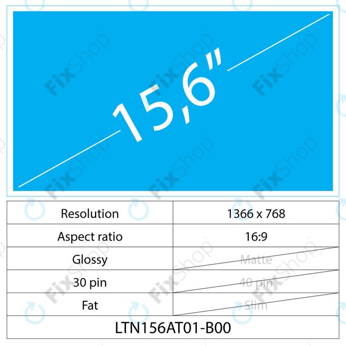 15.6 LCD Fat sijajni 30 pin HD